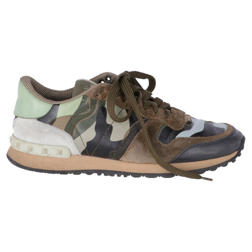 2000s Valentino Garavani Vintage camouflage leather sneakers For Sale