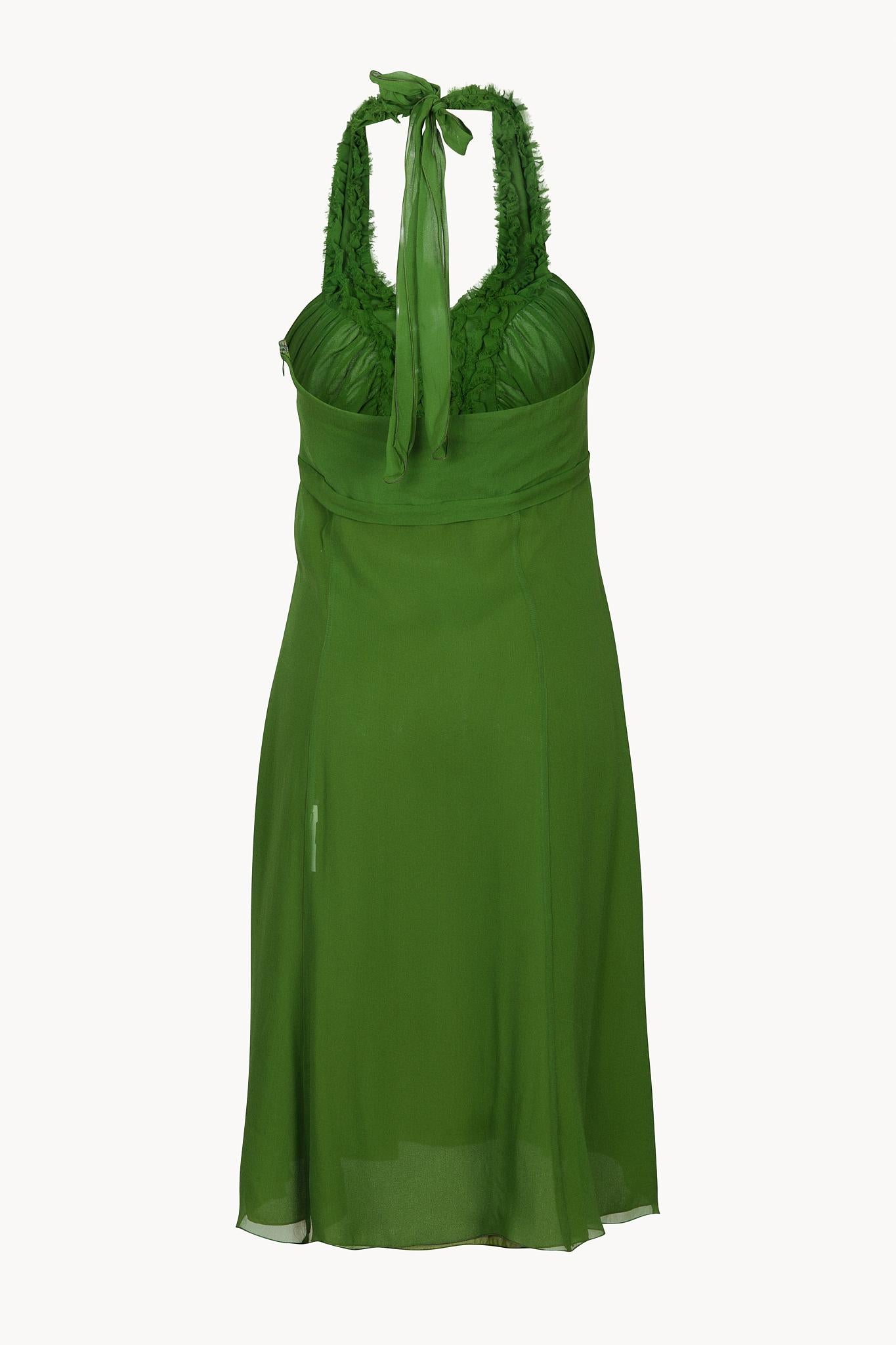 2000s Valentino Green Dress In Good Condition In Brooklyn, NY