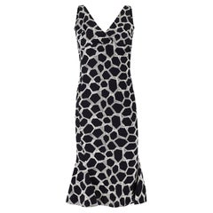 2000s Valentino Monochrome Embroidered Cotton Dress