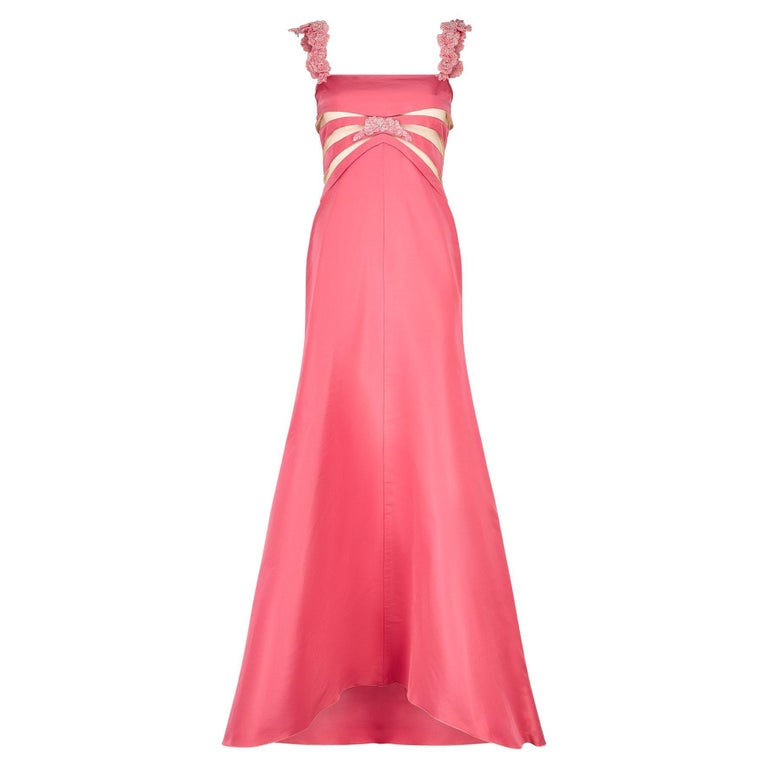 pink 2000s dress Pink 2000s Slip Lace Trim Cartoon Print Dress main image 0