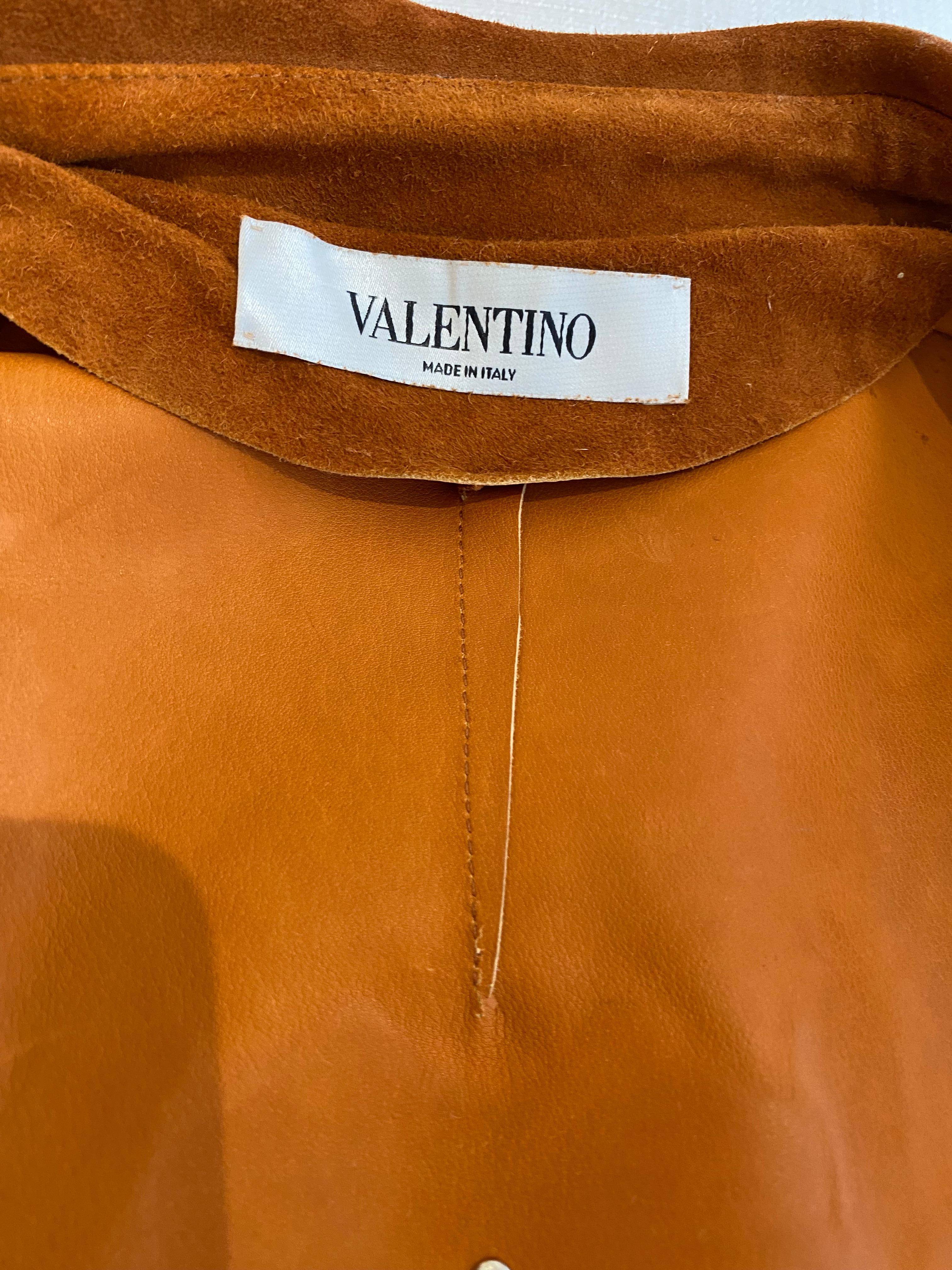 2000s VALENTINO Suede Embroidered Coat For Sale 1