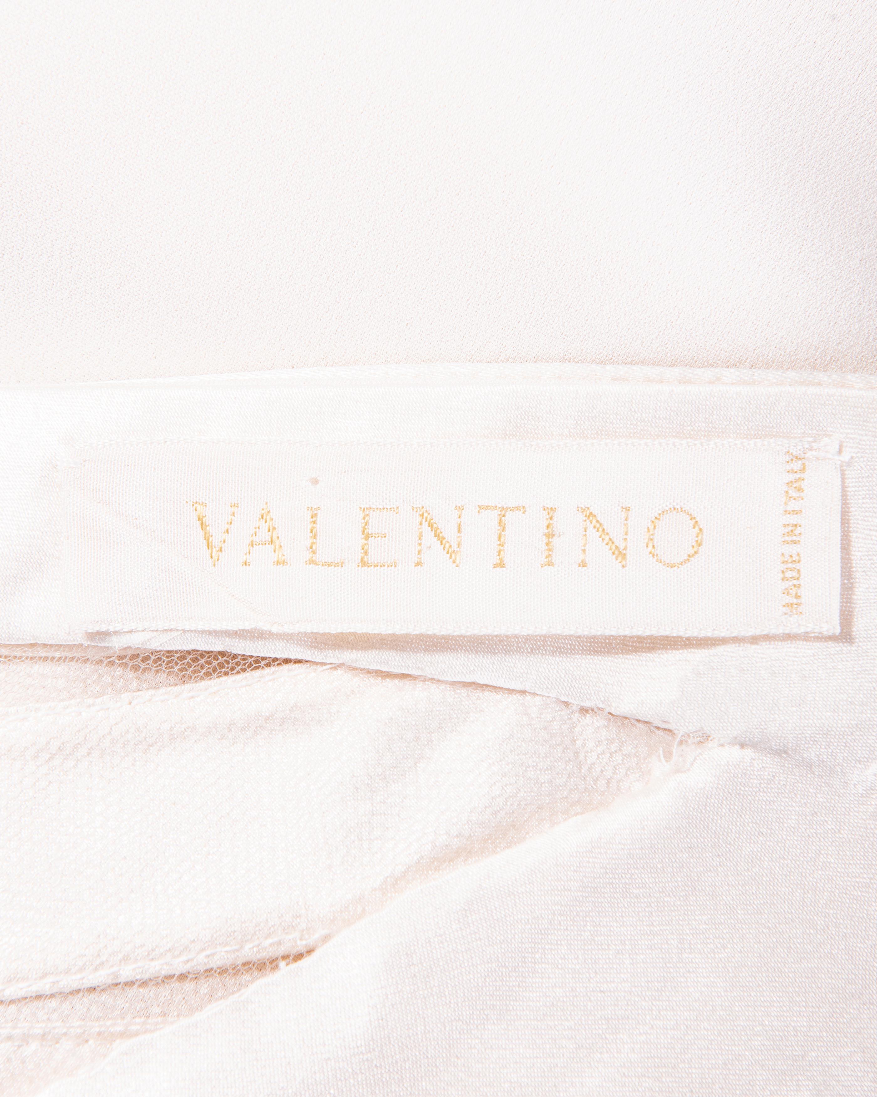 2000's Valentino White Gown with Rhinestone Bondage Details 4