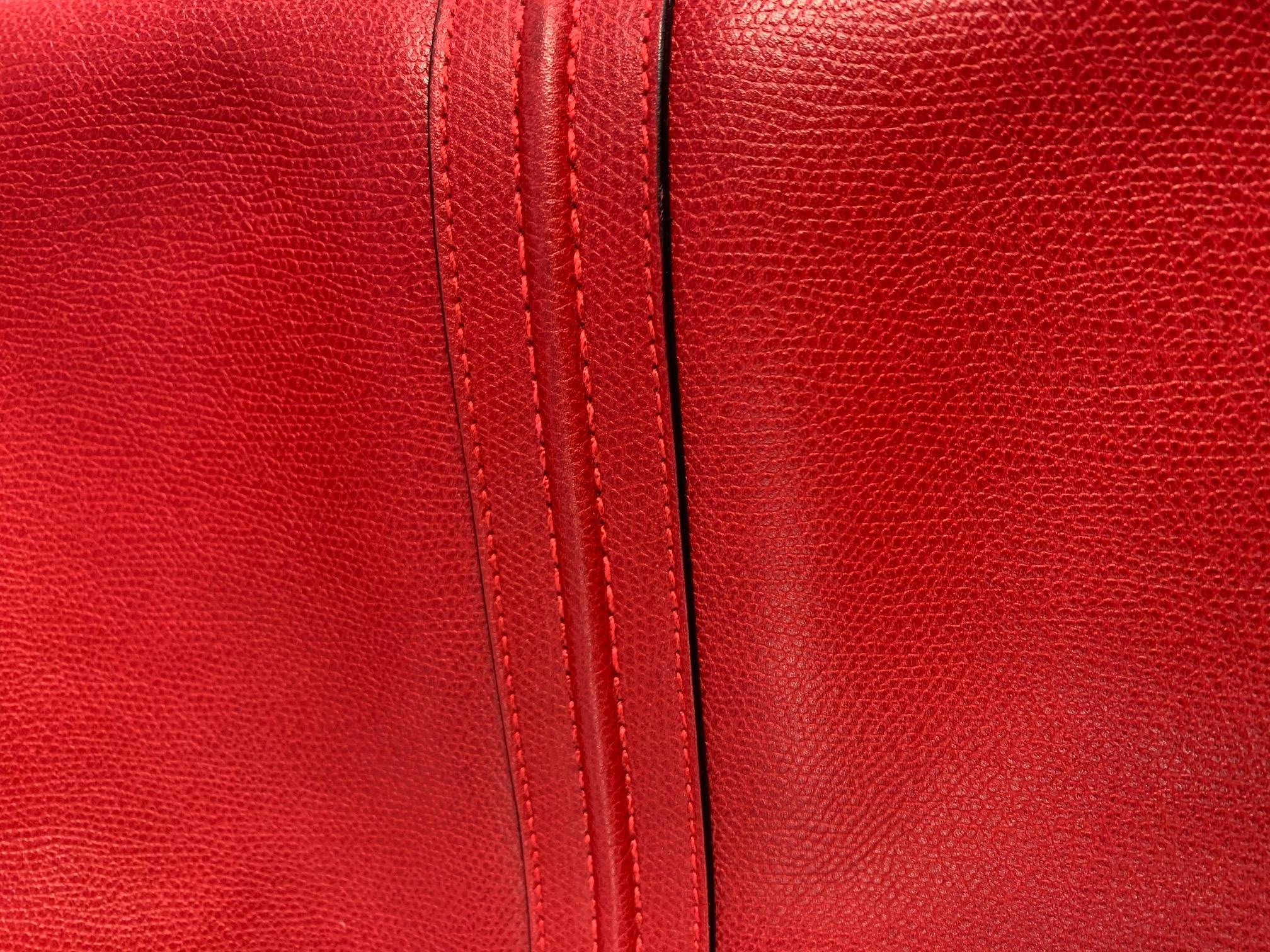 2000s Valextra Red Leather Bag 8