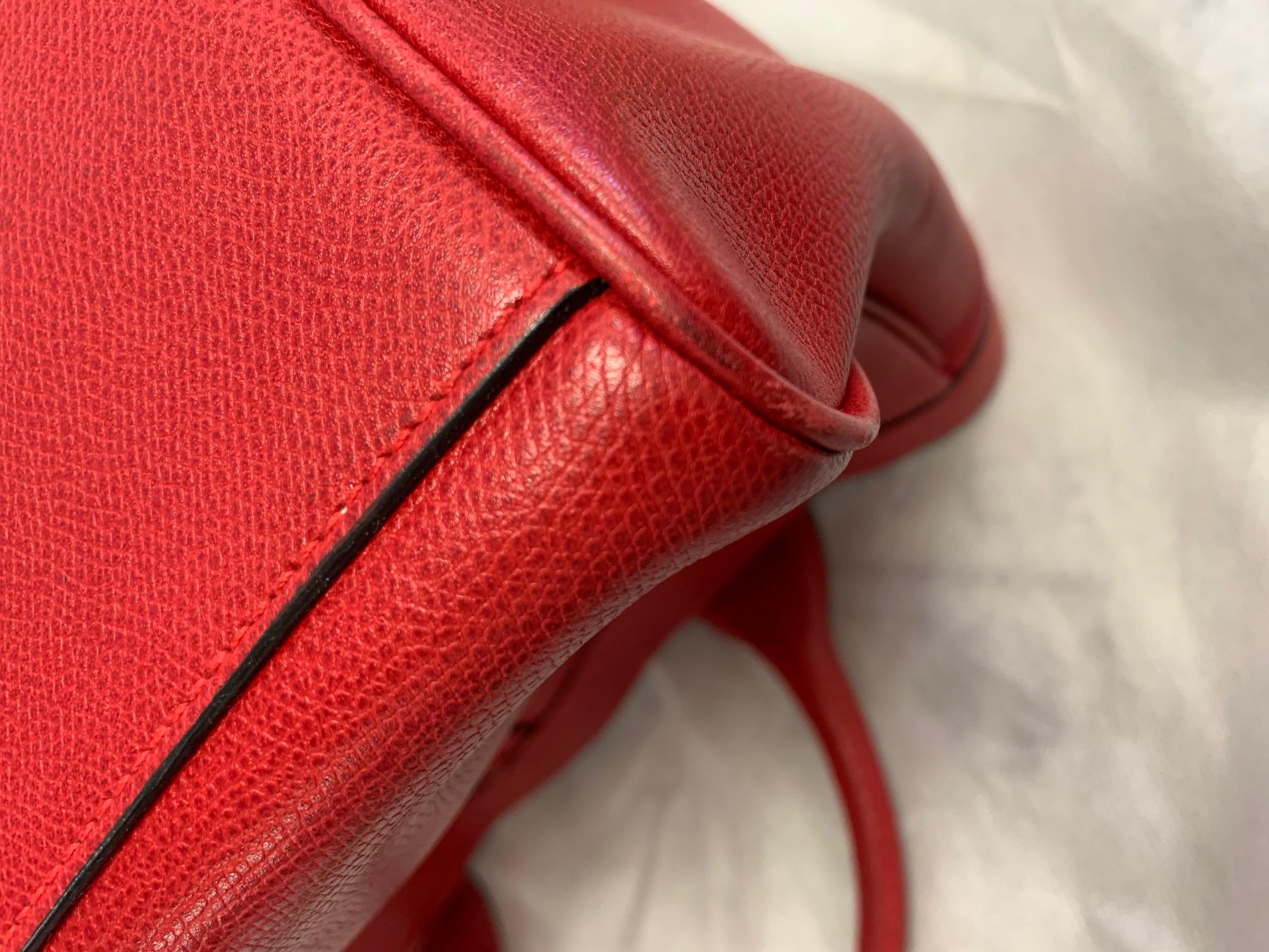 2000s Valextra Red Leather Bag 10