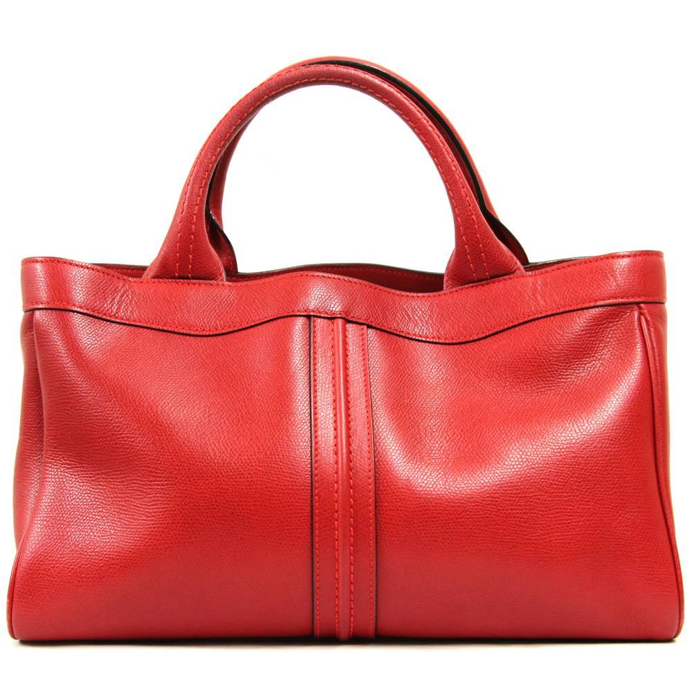 2000s Valextra Red Leather Bag In Good Condition In Lugo (RA), IT