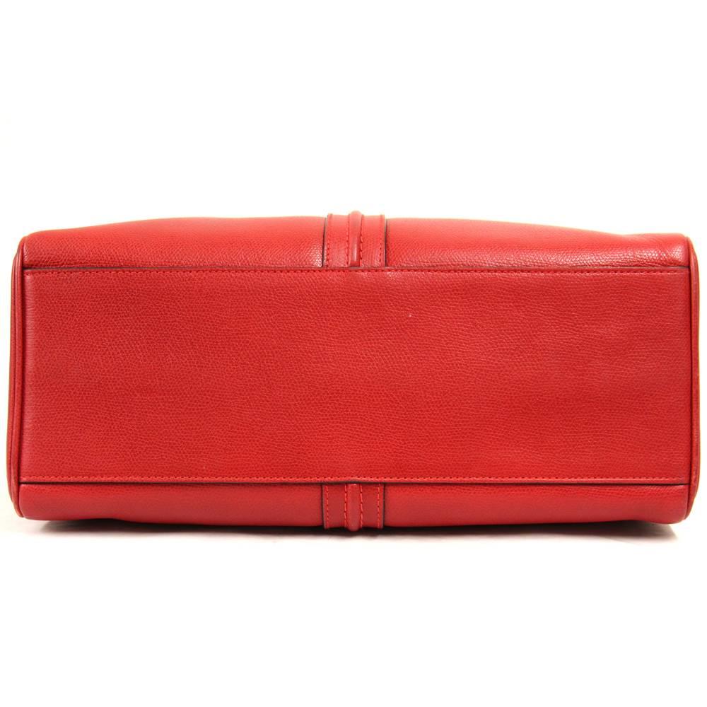 Women's 2000s Valextra Red Leather Bag