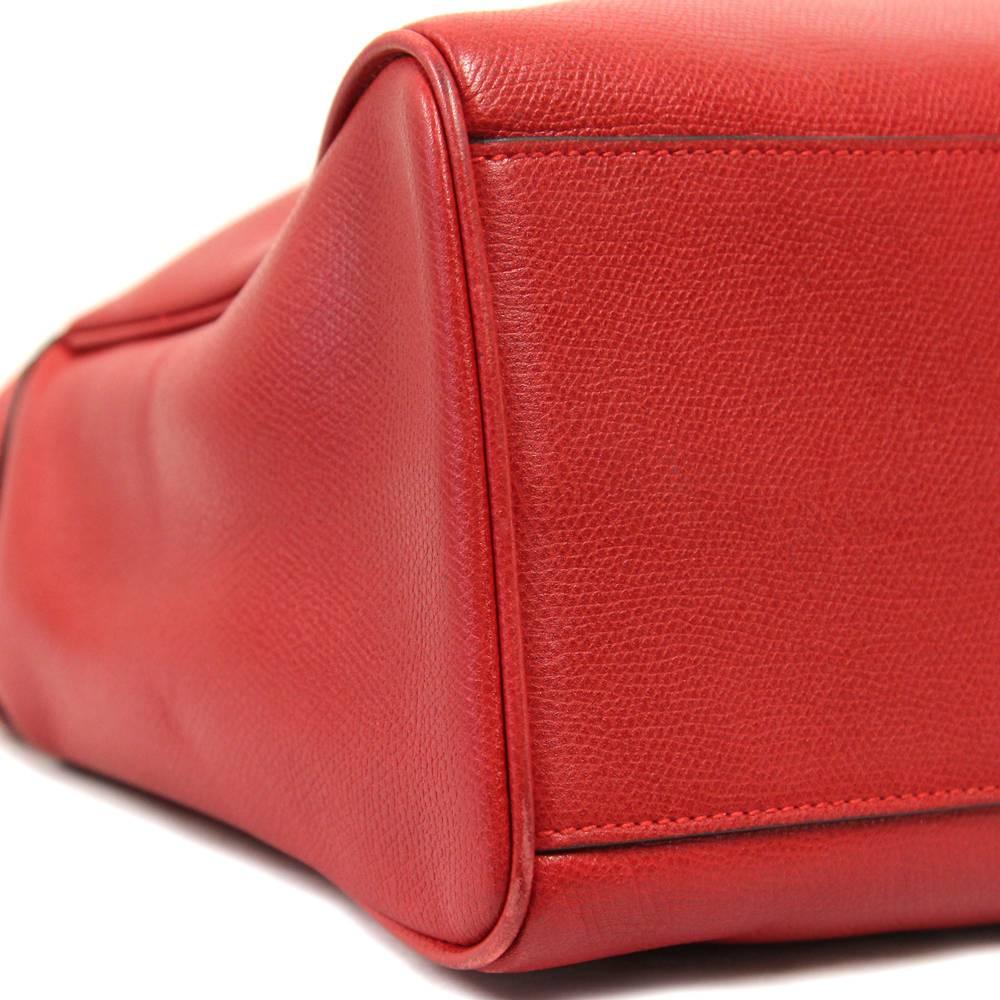 2000s Valextra Red Leather Bag 2