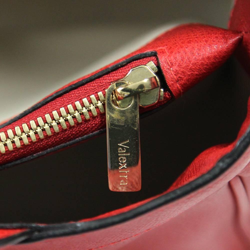 2000s Valextra Red Leather Bag 4