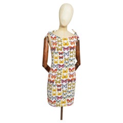 Mini-robe en coton dos nu à imprimé papillon Versace des années 2000 - Tenue de plage