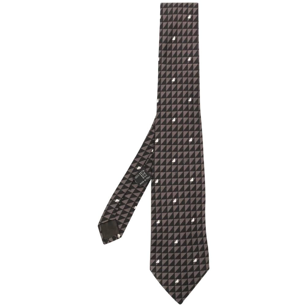 2000s Versace Geometric Pattern Tie