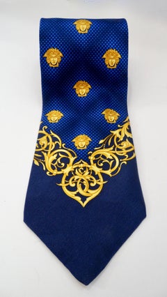 2000s Versace Medusa Head Silk Tie