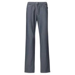 Versace Sport - Pantalon à cinq poches droit en coton gris vintage, années 2000