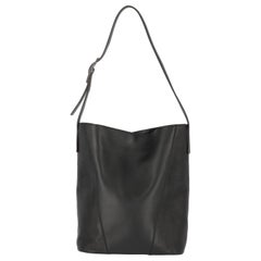 2000s Vince Black Leather Bucket Bag
