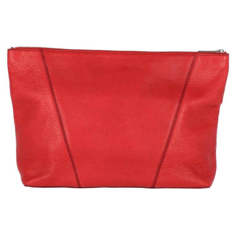 2000s Vince Red Leather Clutch at 1stDibs