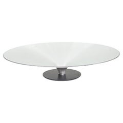 2000s Vincenzo Maiolino Roche Bobois Ovni Coffee Table in Aluminum and Glass