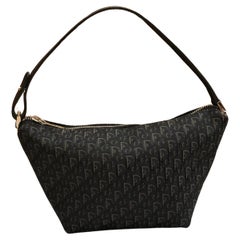 2000er Jahre Vintage CHRISTIAN DIOR Trotter Jacquard Pouch Handtasche Schwarz