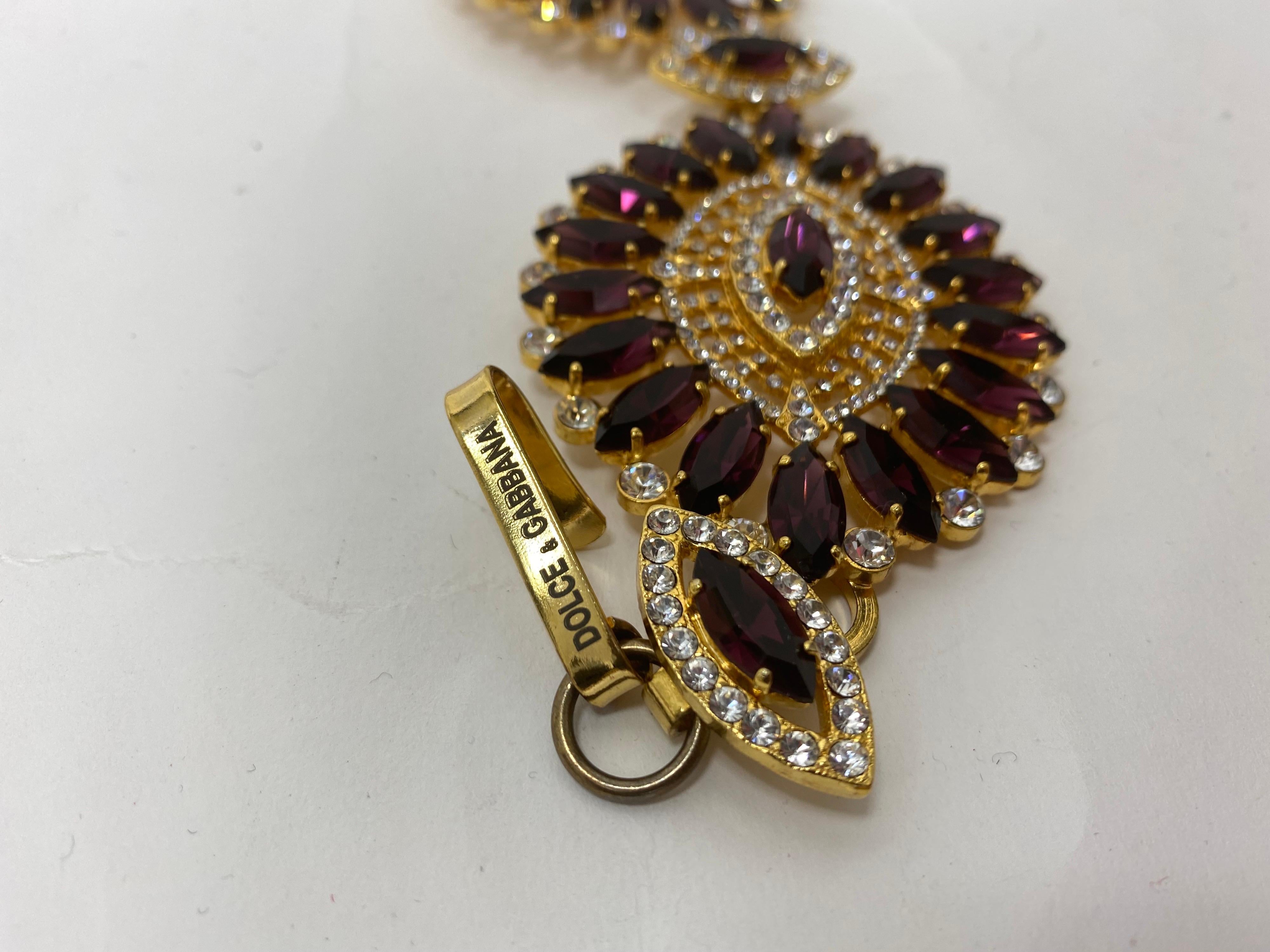 Women's 2000's Vintage Dolce & Gabbana Crystal Embellished Belt / Necklace For Sale