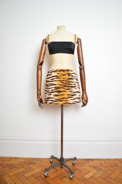 2000's Vintage Dolce & Gabbana Tiger Print Mid Rise Y2k Animal Mini Skirt