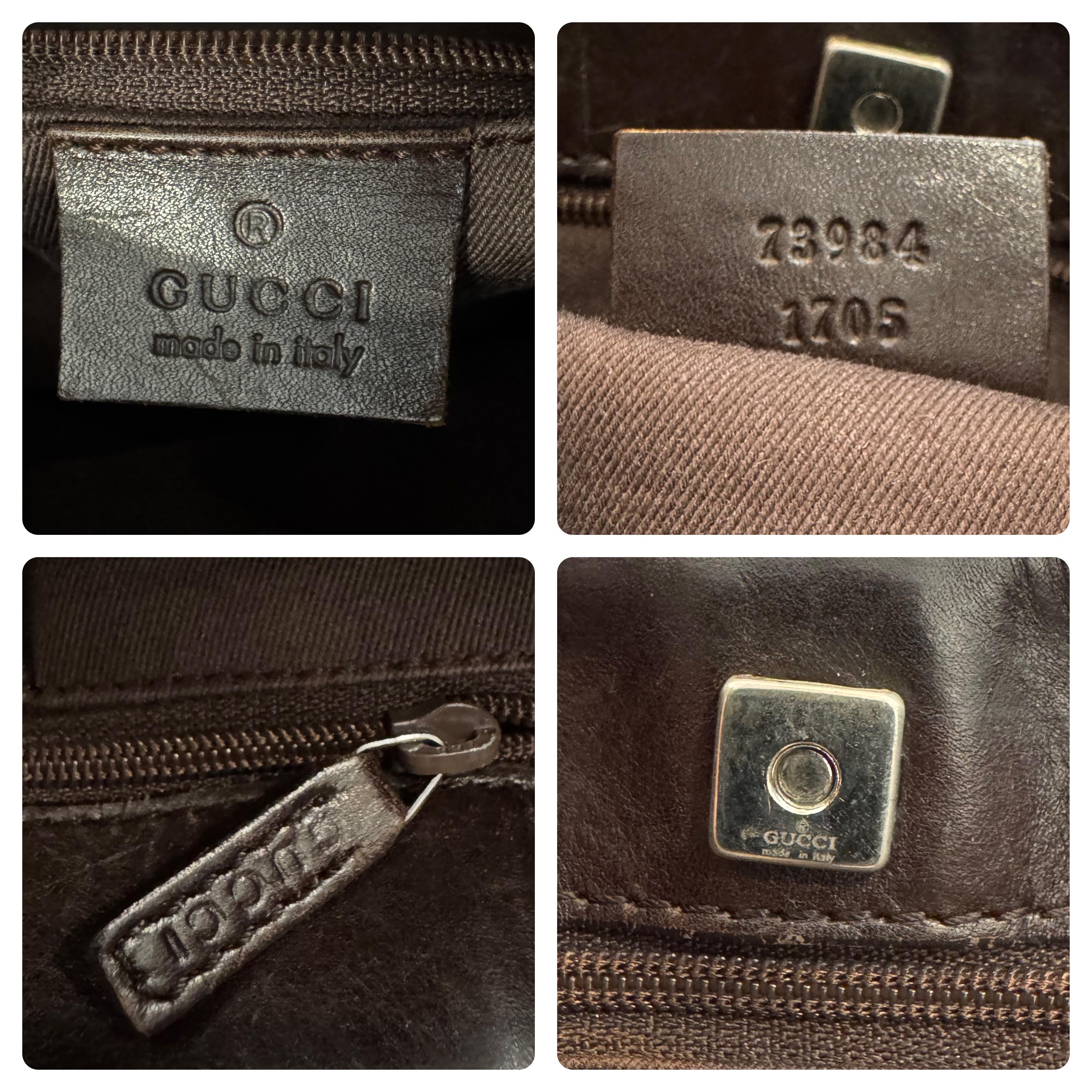 2000s Vintage GUCCI Brown GG Jacquard Mini Tote Handbag For Sale 2