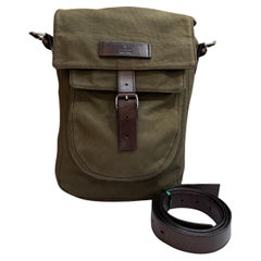 2000s Vintage GUCCI Canvas Messenger Bag Army Green