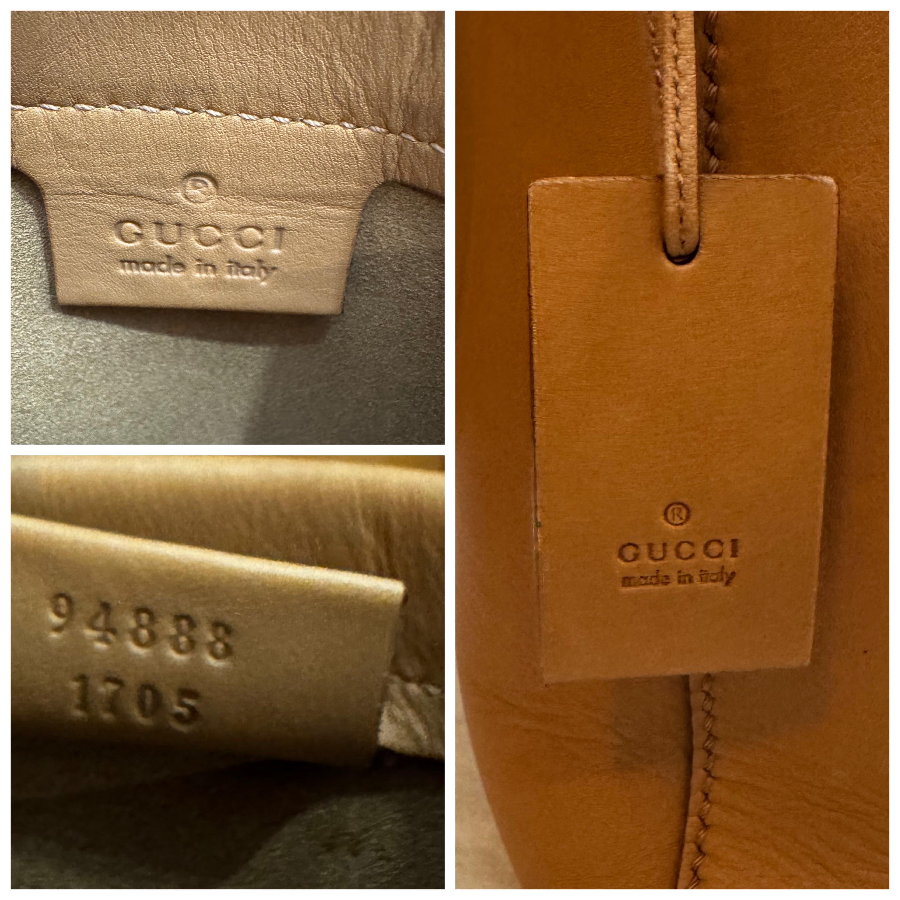 2000s Vintage GUCCI Cowhide Leather Bucket Bag Brown For Sale 5