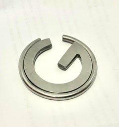 2000s Vintage Gucci Tom Ford G Logo Stainless Steel Sliding Key Ring
