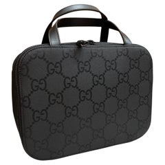 Vintage anni 2000 Gucci GG Monogram Nylon Vanity Handbag Nero