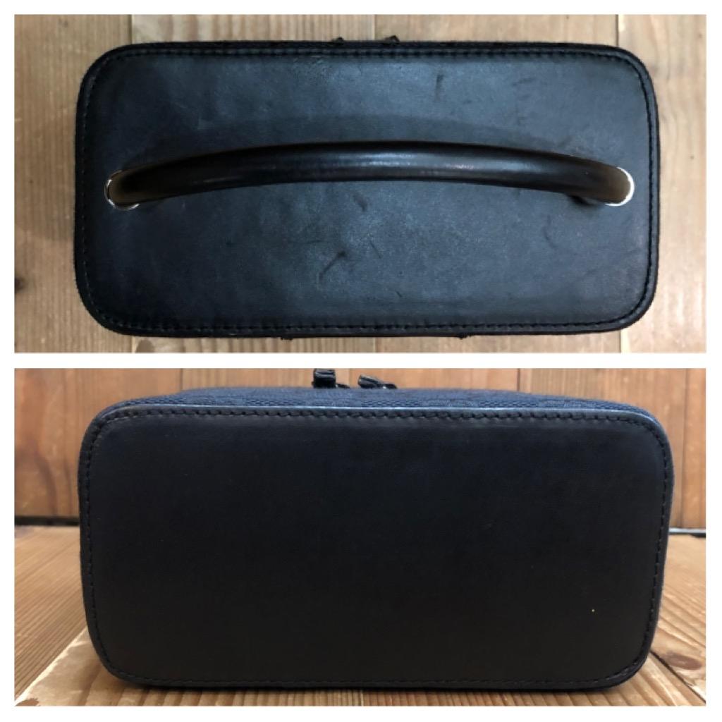 2000s Vintage GUCCI Mini GG Jacquard Vanity Case Handbag Black 2