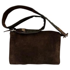 2000s Vintage GUCCI Suede Messenger Bag Brown Unisex
