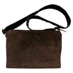2000s Vintage GUCCI Suede Messenger Bag Brown Unisex