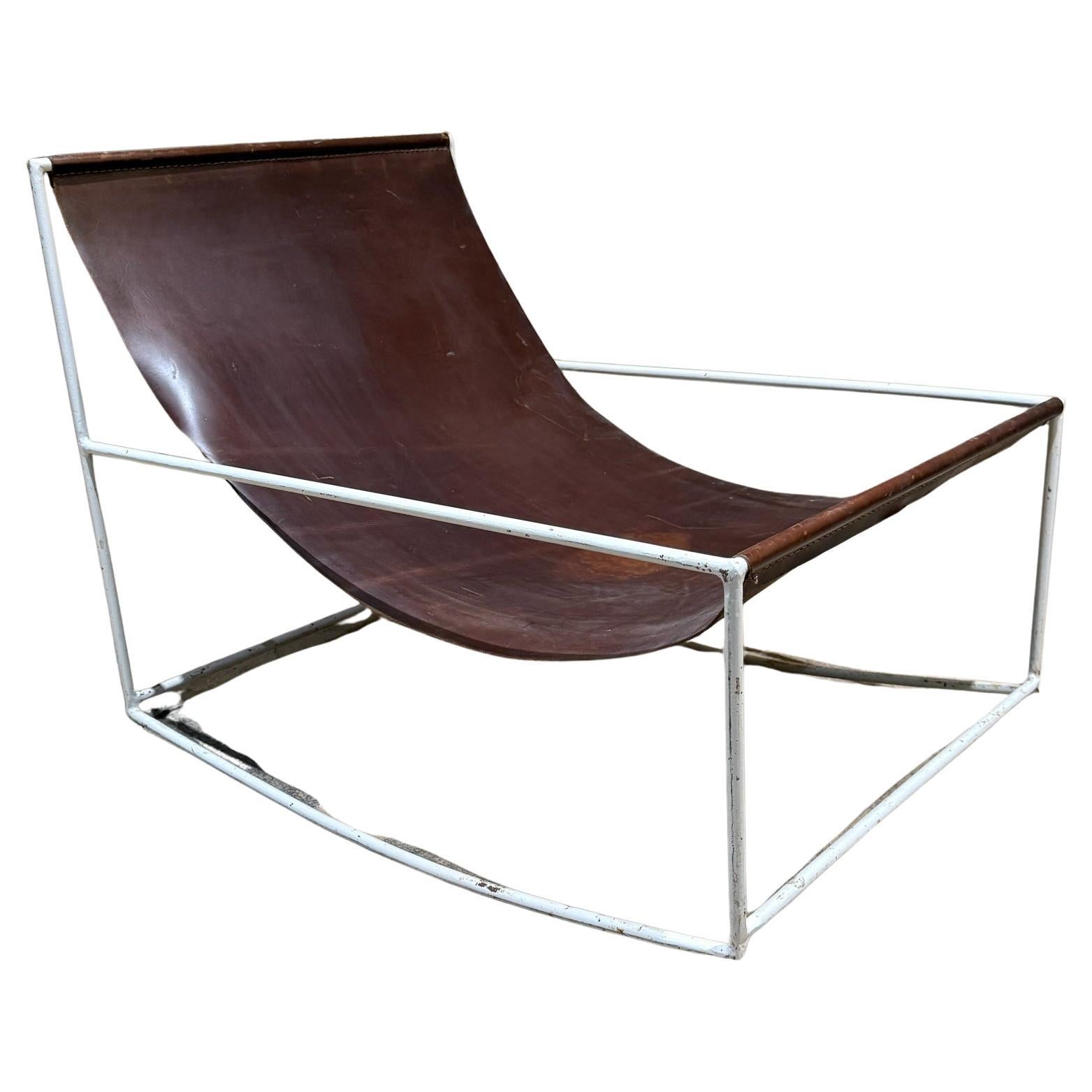 Vintage-Sling Rocker-Loungesessel aus Leder nach Muller Van Severen, 2000er Jahre im Angebot