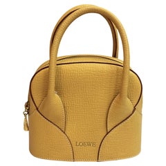 2000s Vintage LOEWE Anagram Calfskin Leather Mini Hand Bag Green