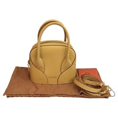 2000s Vintage LOEWE Anagram Calfskin Leather Mini Hand Bag Green