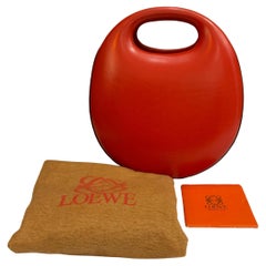 2000s Vintage LOEWE Calfskin Leather Egg Bag Red
