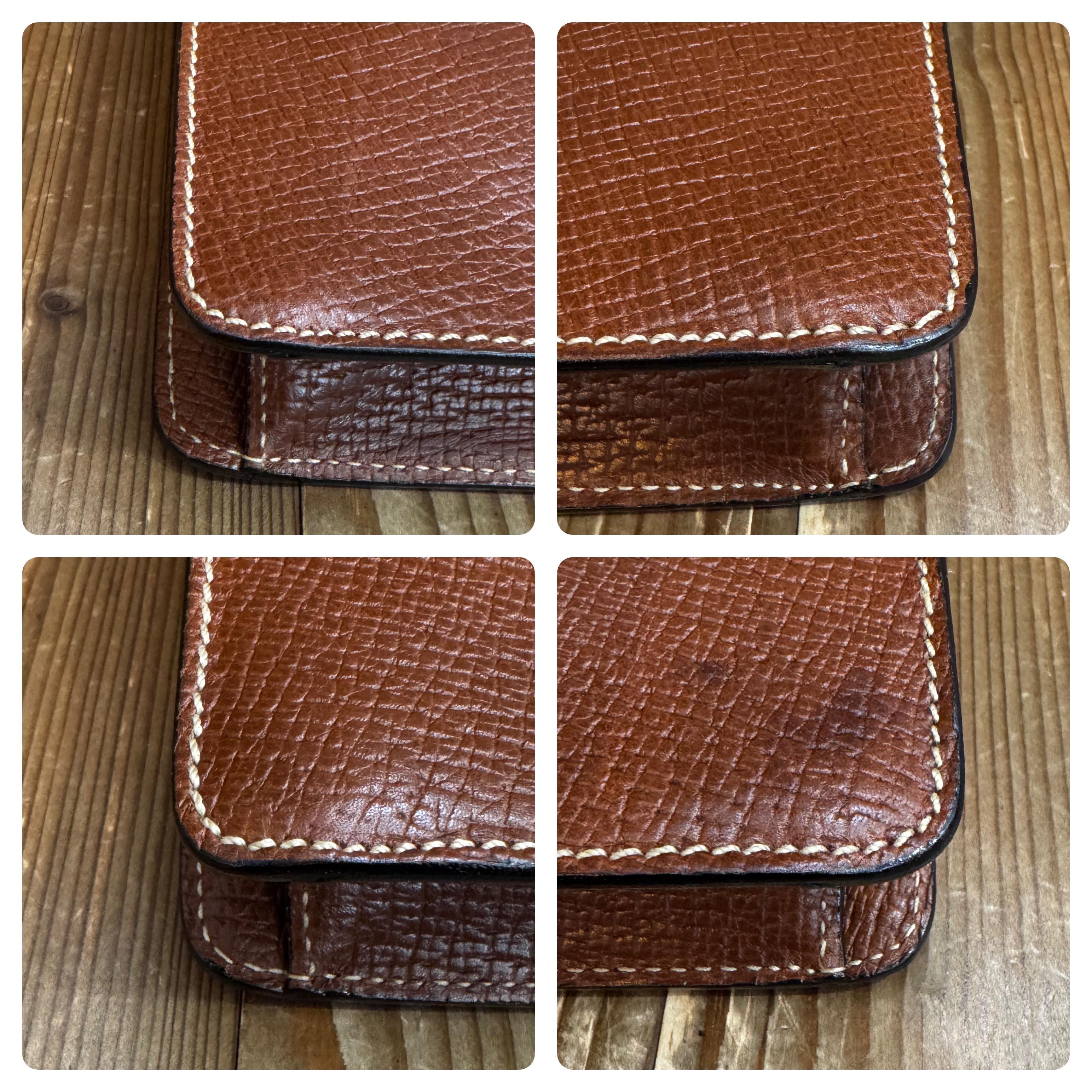 2000s Vintage LOEWE Embossed Leather Box Clutch Bag Brown For Sale 1