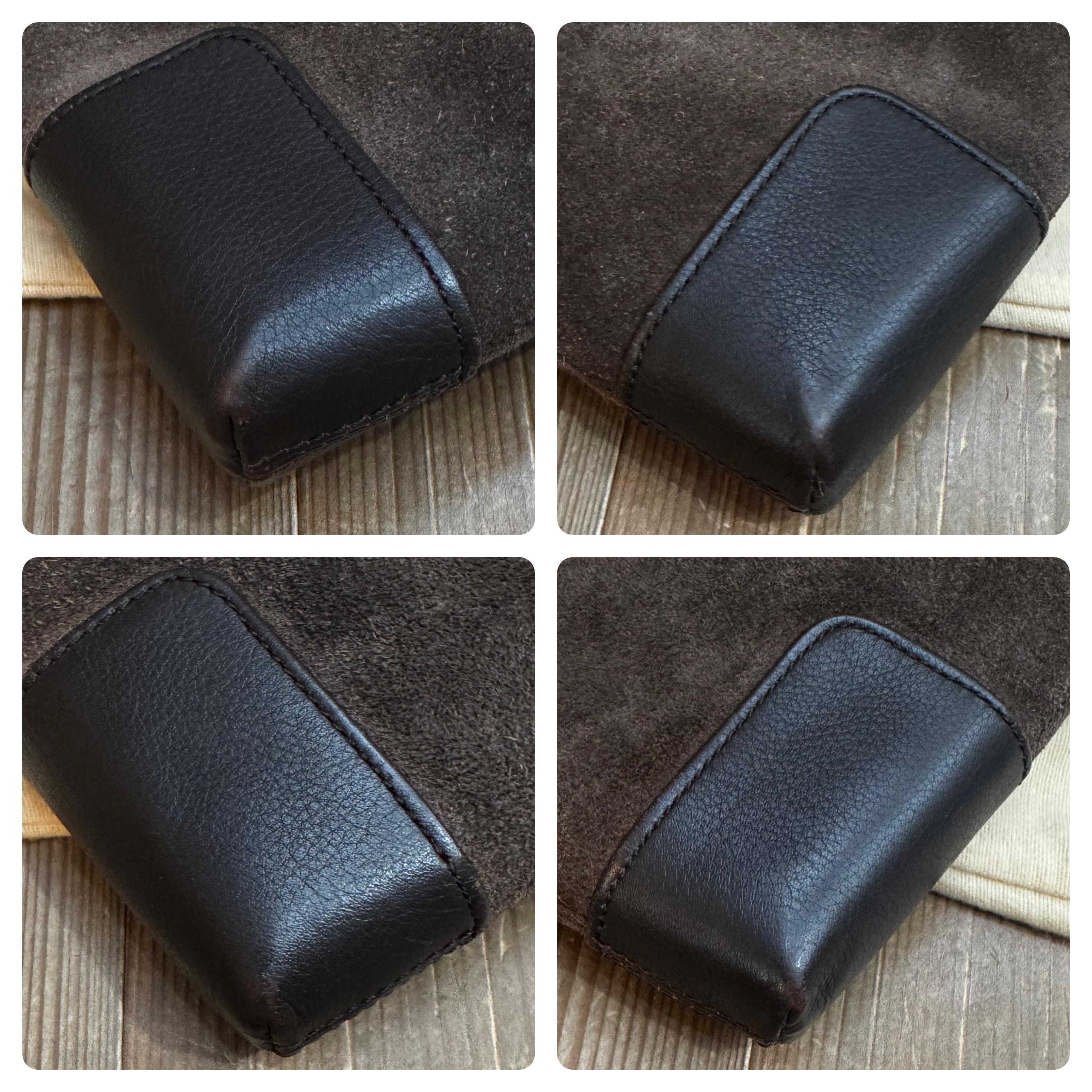 2000s Vintage LOEWE Suede Anagram Crossbody Bag Brown Unisex For Sale 2