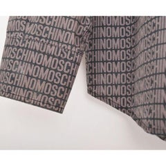 2000's Vintage Moschino 'Spell Out' Long Sleeve Black & Brown Logo Shirt
