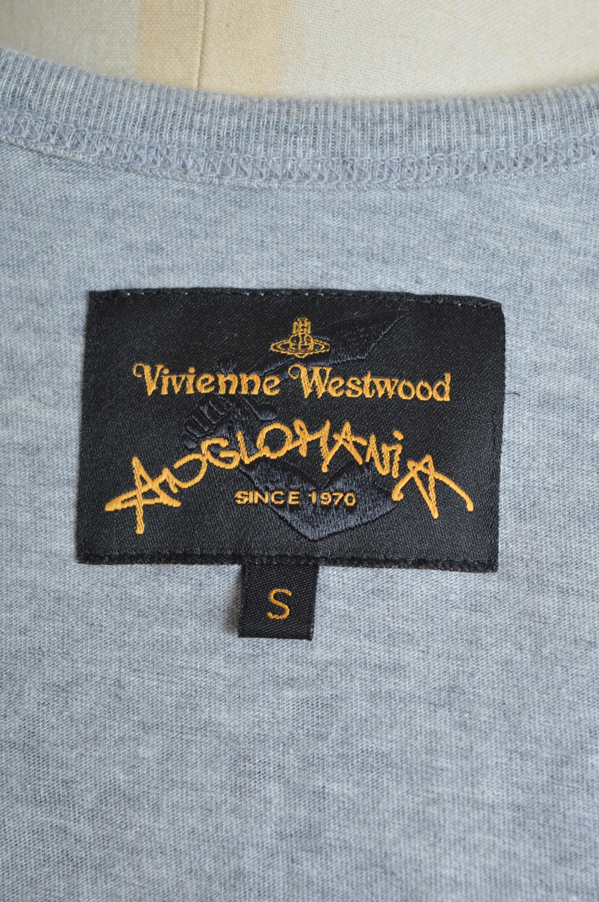 2000s Vivienne Westwood Anglomania Orb Stencil print Grey Baby Tee - T-shirt en vente 5
