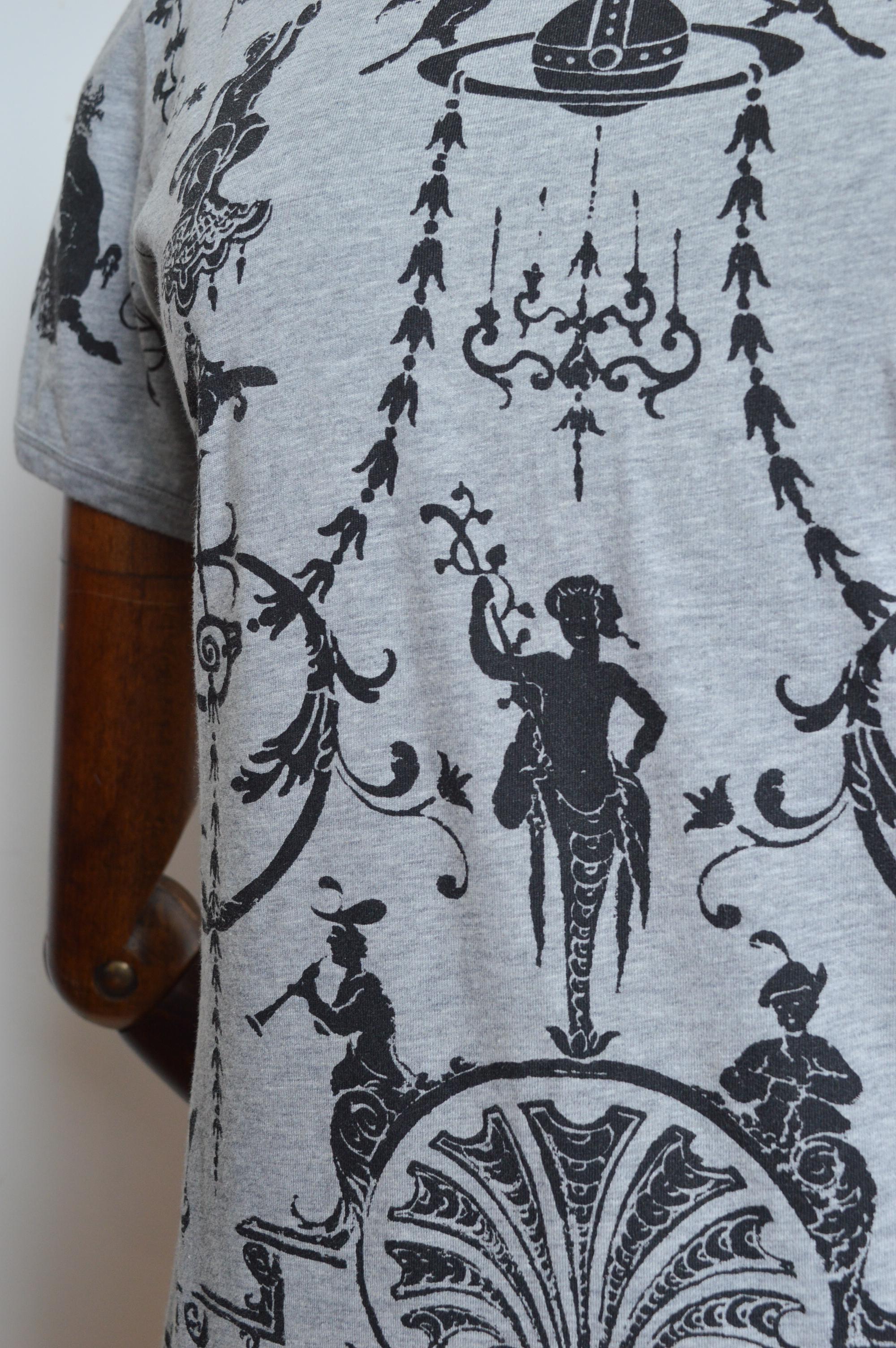 Gris 2000s Vivienne Westwood Anglomania Orb Stencil print Grey Baby Tee - T-shirt en vente