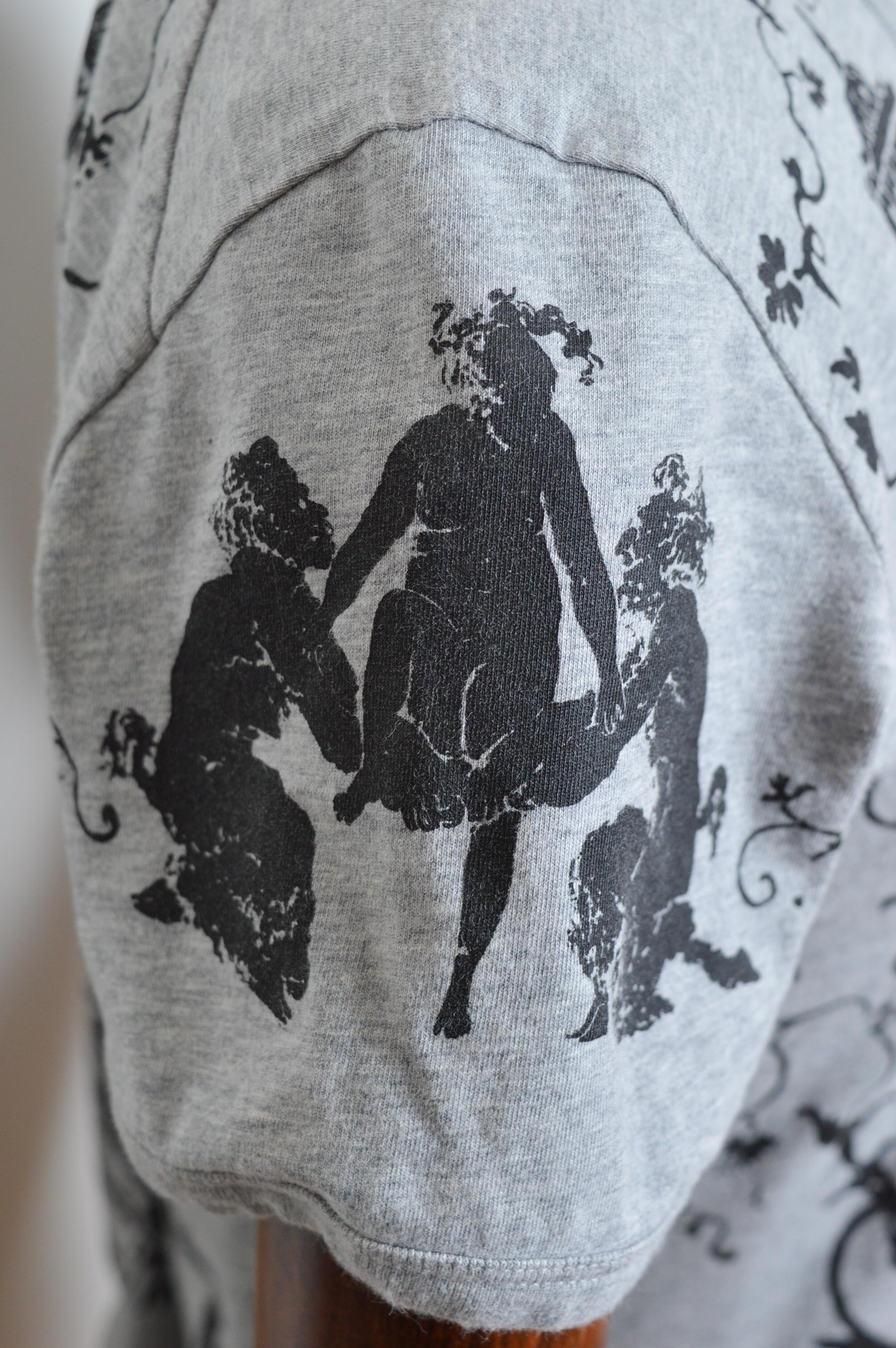 2000s Vivienne Westwood Anglomania Orb Stencil print Grey Baby Tee - T-shirt en vente 2