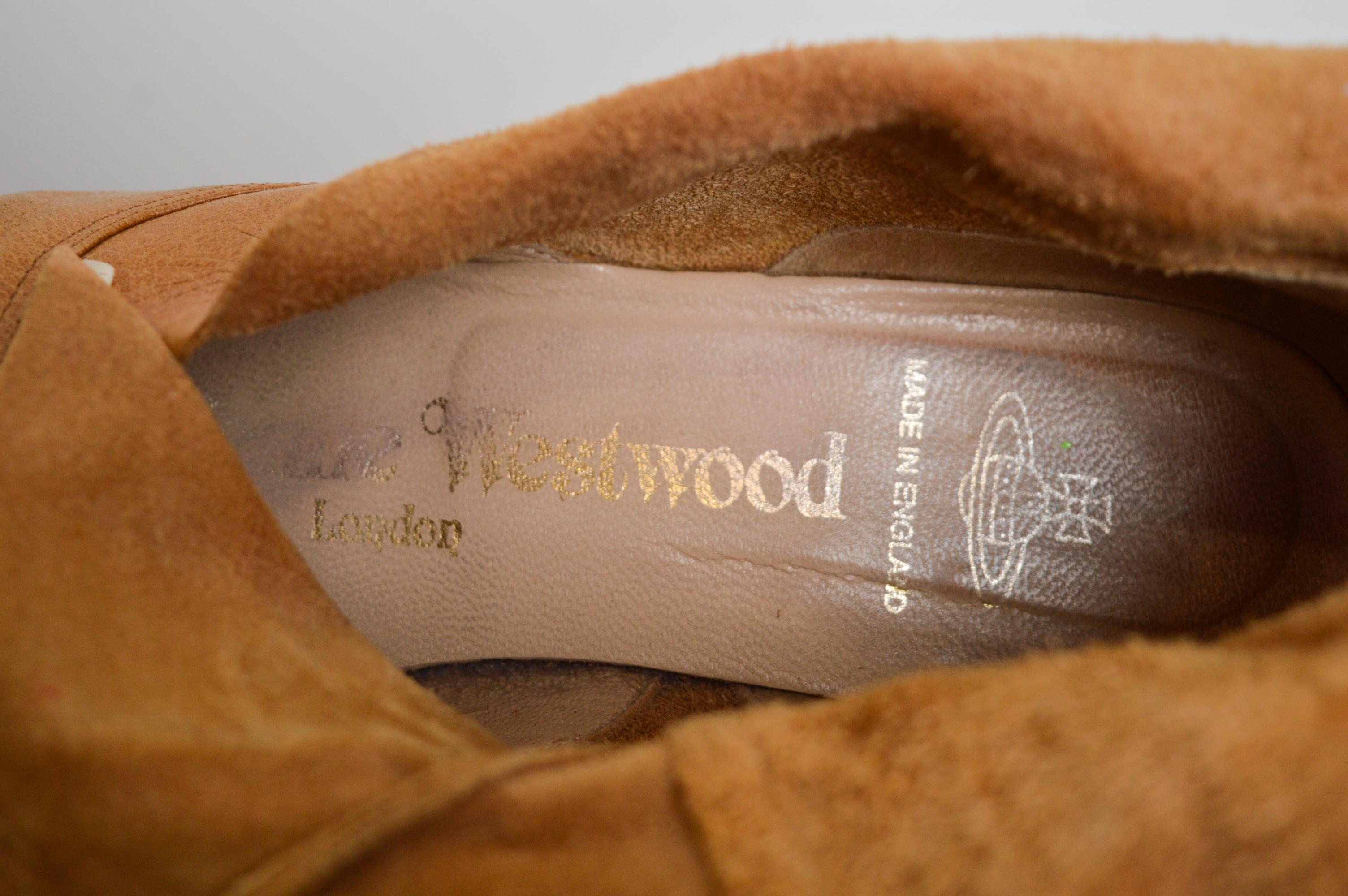 2000's Vivienne Westwood Beige Suede Tan leather buckle Knee High Pirate Boots For Sale 11
