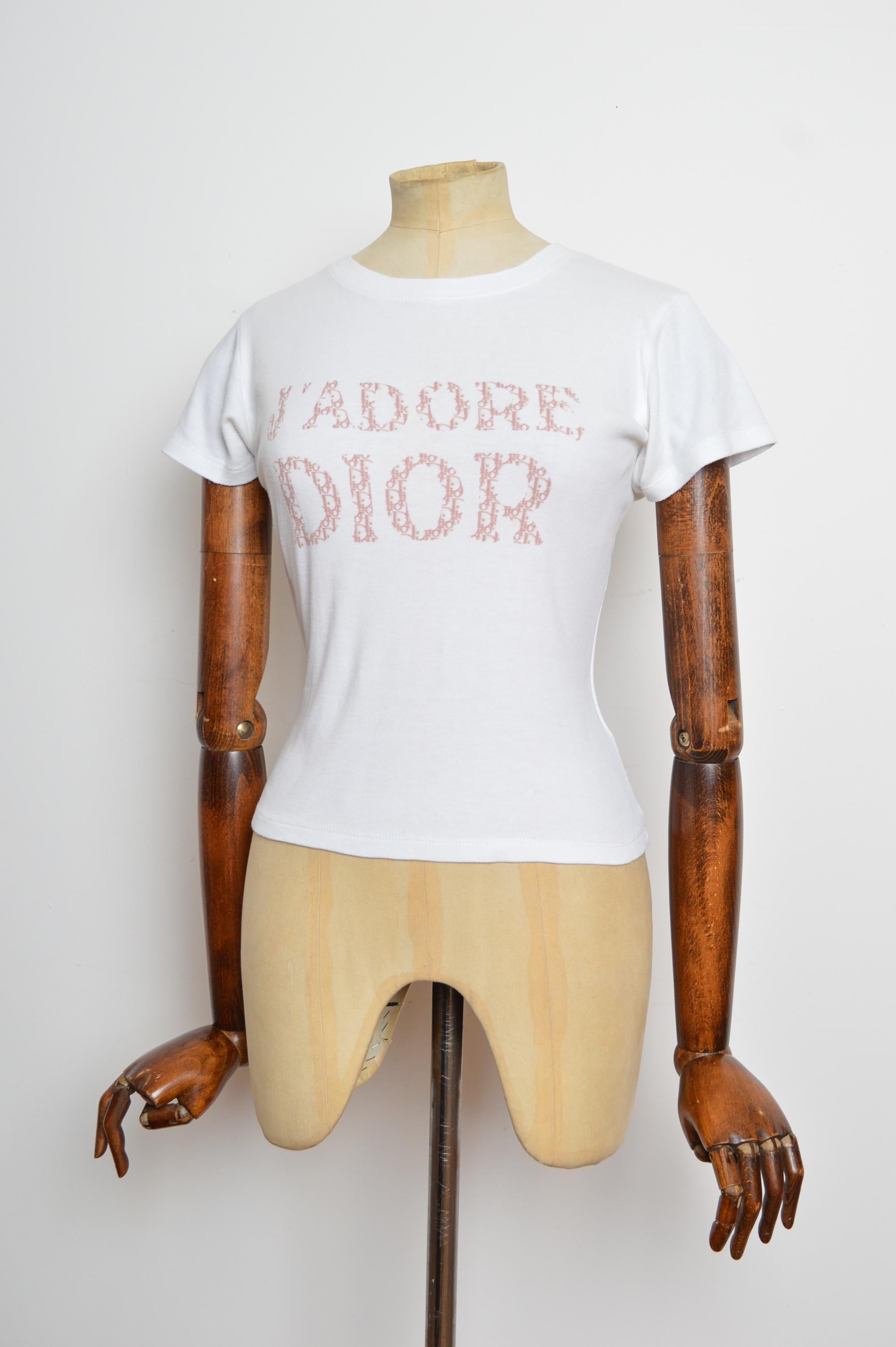 2000's Y2K Christian Dior by John Galliano J'adore Dior Baby Tee