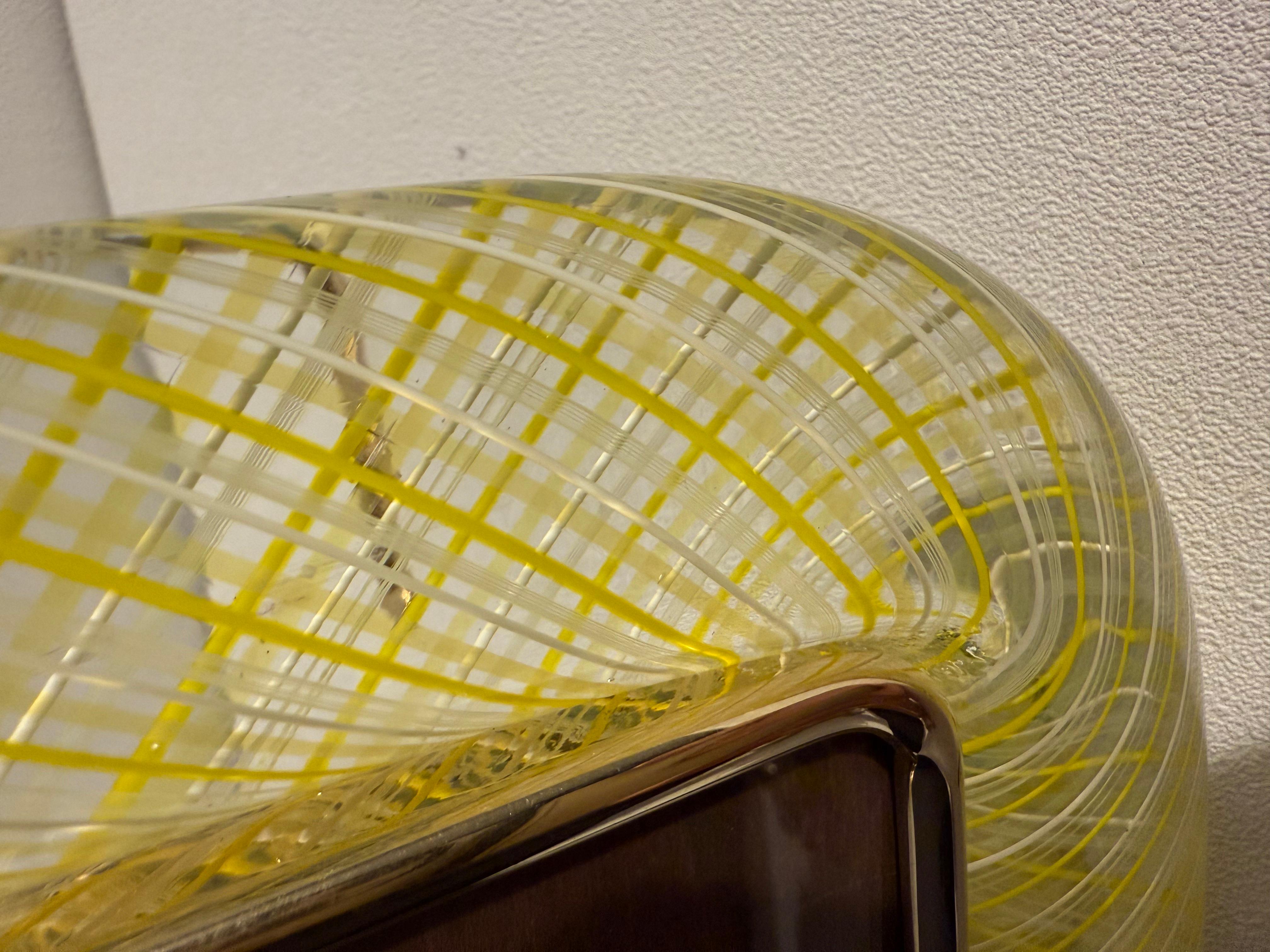 Cadre photo en verre Murano Filigrana jaune des années 2000 par Venini en vente 8