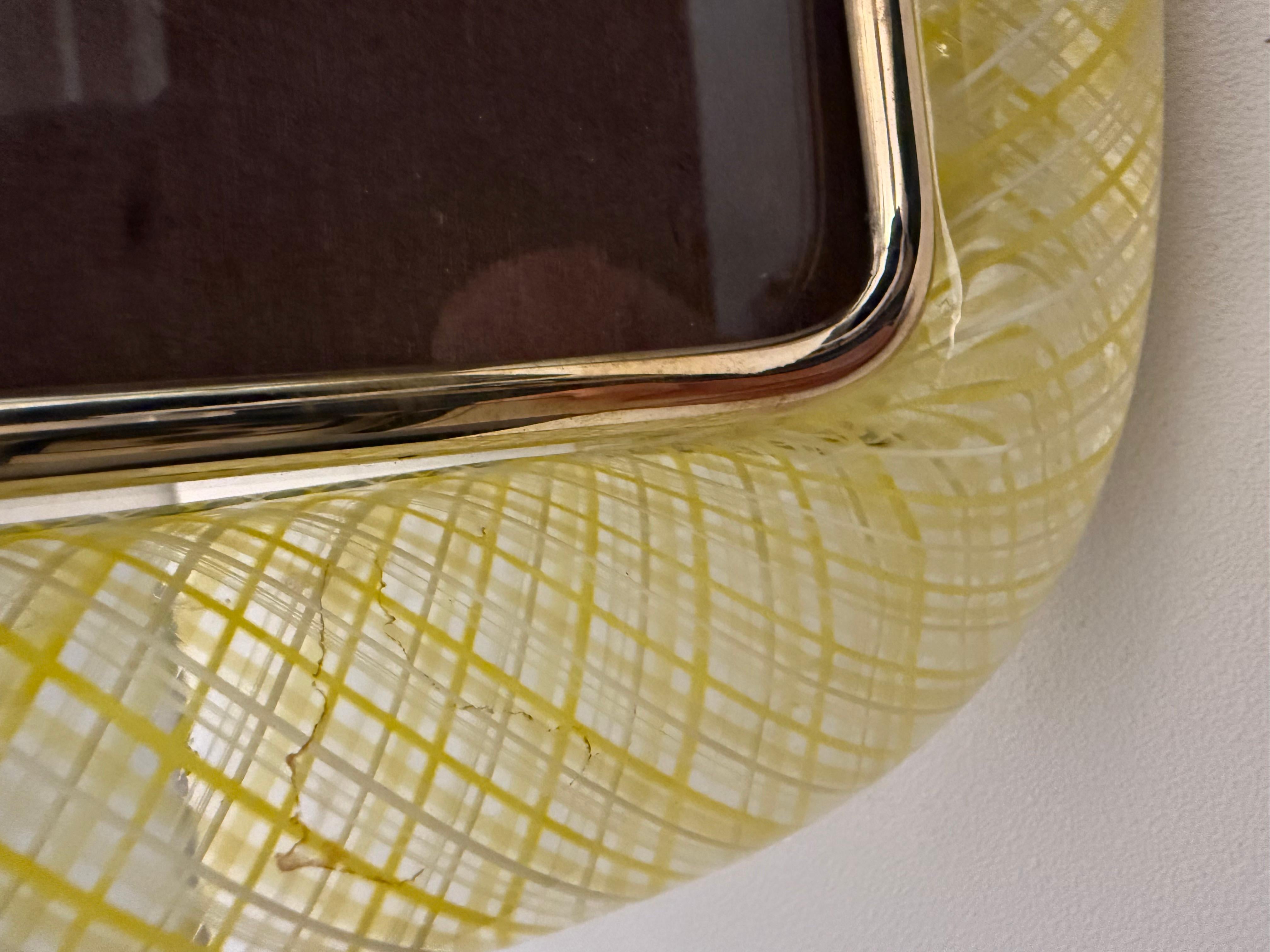 Cadre photo en verre Murano Filigrana jaune des années 2000 par Venini en vente 9
