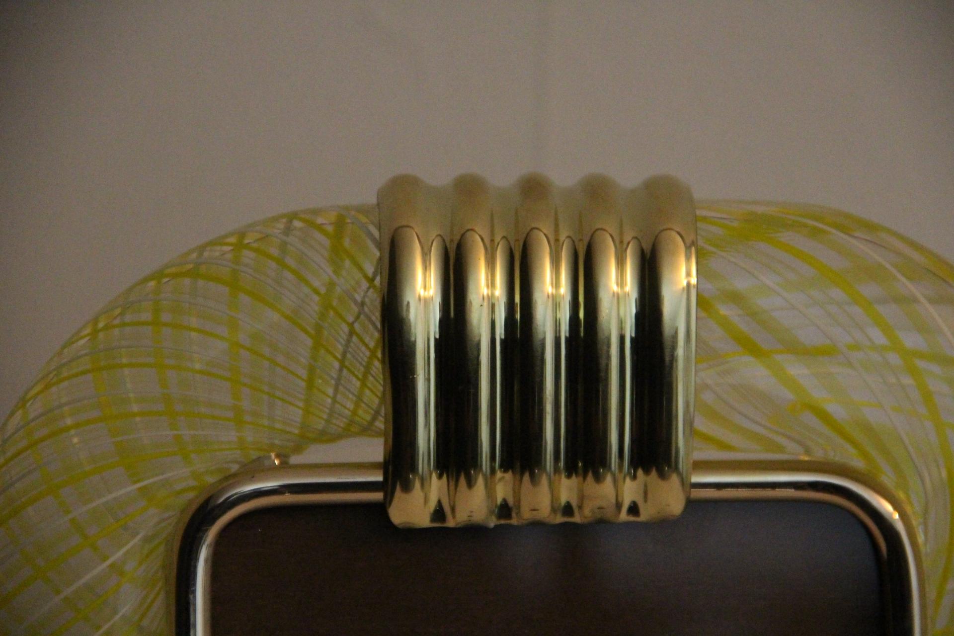 Fait main Cadre photo en verre Murano Filigrana jaune des années 2000 par Venini en vente