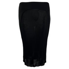 2000s Yigal Azrouel Bodycon Semi-Sheer Panel Black Skirt