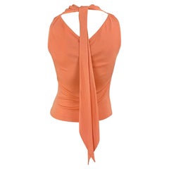 2000s Yigal Azrouël Top sin mangas de cuello elástico naranja claro