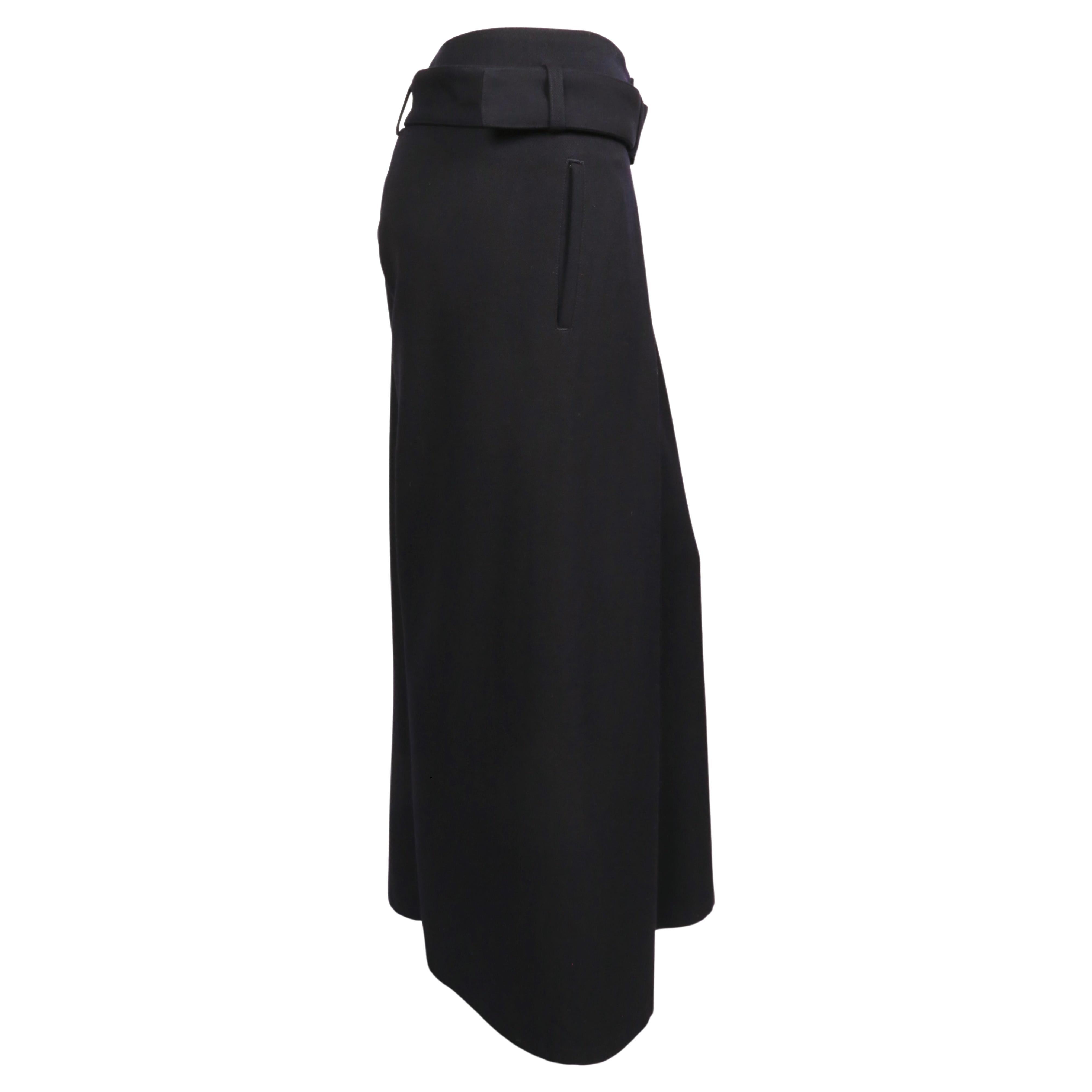 2000's YOHJI YAMAMOTO inky black asymmetrical wide leg pants In Good Condition For Sale In San Fransisco, CA