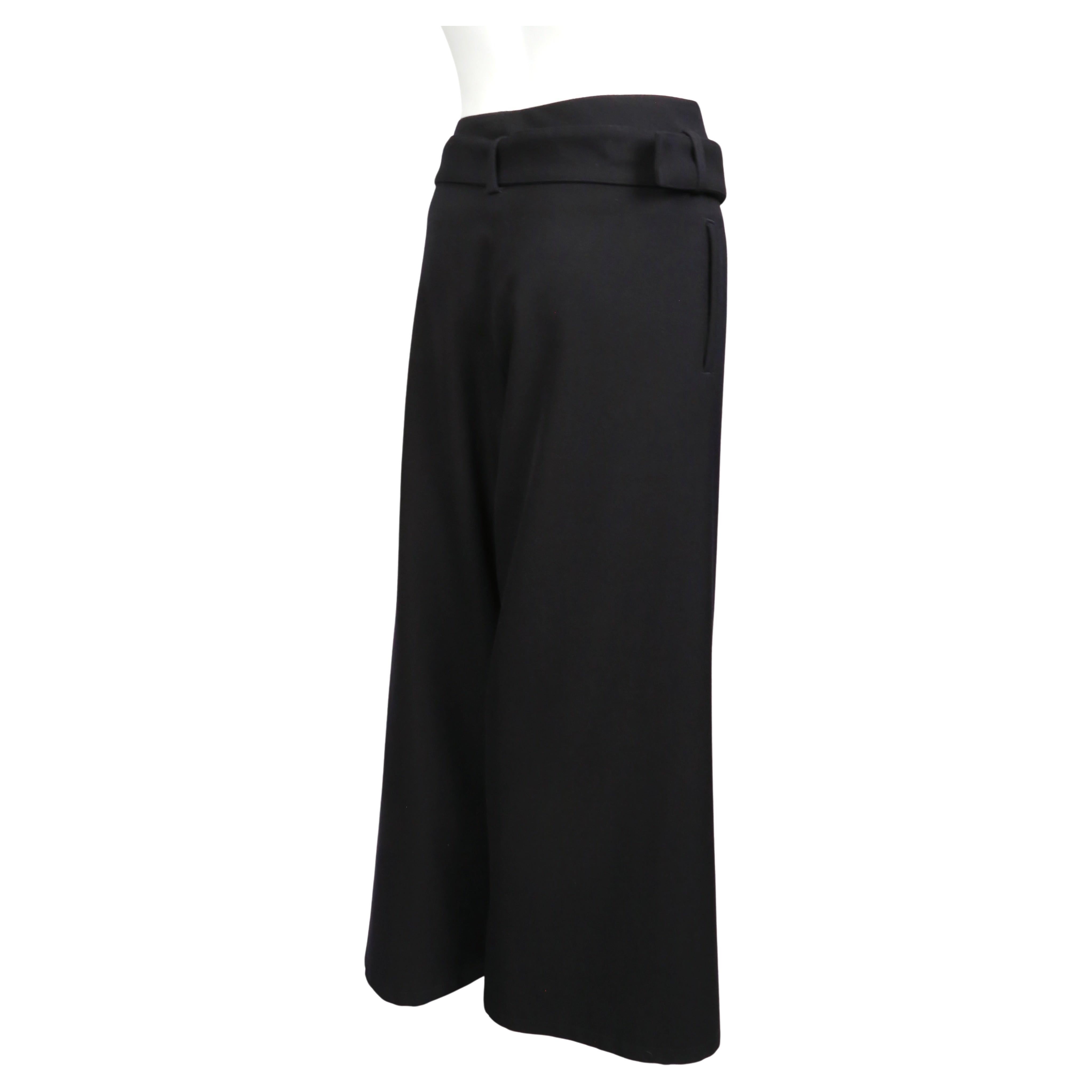 2000's YOHJI YAMAMOTO inky black asymmetrical wide leg pants For Sale 1