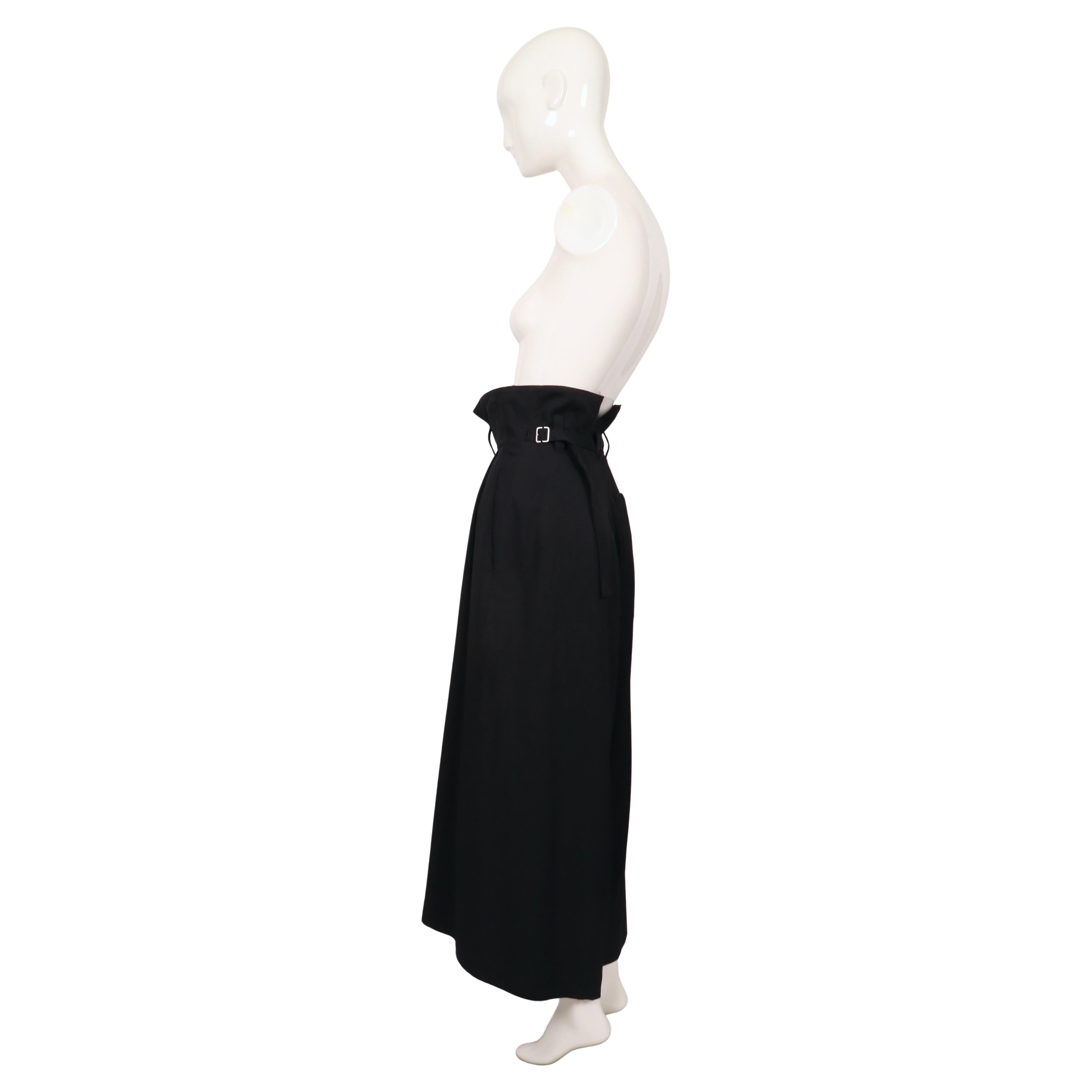Women's or Men's 2000's Y's pink label by Takeshi Kosaka black wide leg ultra high rise pants For Sale